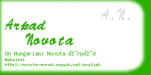 arpad novota business card